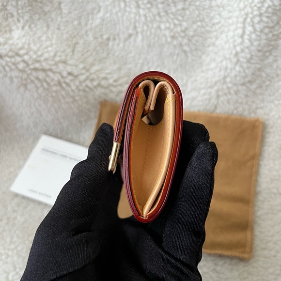 Auth Louis Vuitton Cherry Blossom Red Pink Monogram Card Holder Wallet - Picture 8 of 14